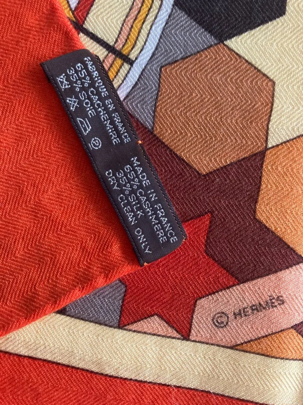 Hermes Rose de Compas Cashmere Silk Shawl Scarf
